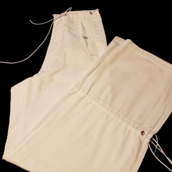 DION LEE  NWOT Unisex White Eyelet Tie Parachute Pant - Picture 5 of 11